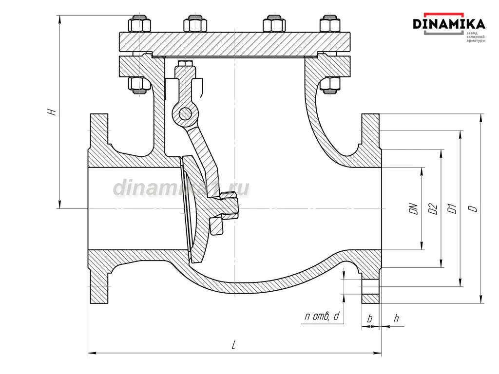 Обратный клапан 19с53нж Ду250 фланцевый